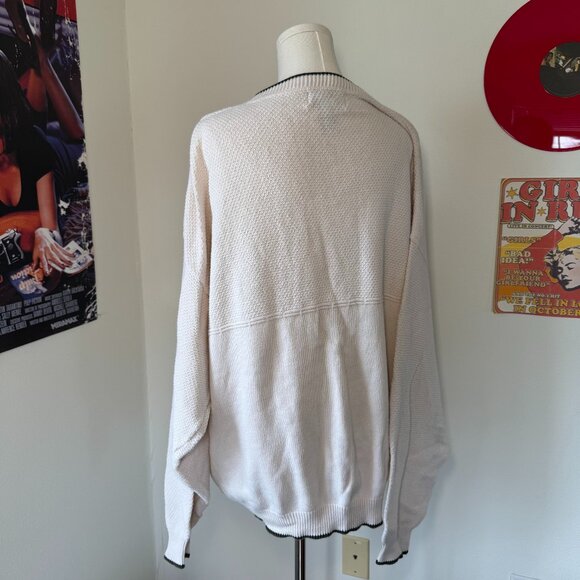 Vintage Embroidered Forrest Deer Soft Cream Crewneck Sweater - Picture 3 of 10